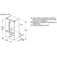 Hladilnik z zamrzovalnikom s francoskimi vrati Bosch KFF96PIEP