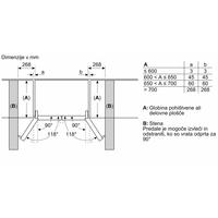 Hladilnik z zamrzovalnikom s francoskimi vrati Bosch KFF96PIEP