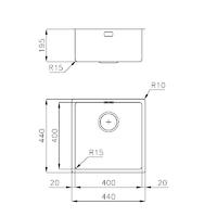 Pomivalno korito FOSTER KE Gun Metal 2156 856