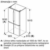 Hladilnik z zamrzovalnikom s francoskimi vrati Bosch KFN96AXEA