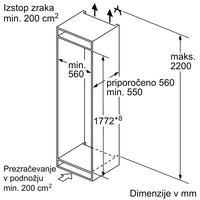 Vgradni hladilnik z zamrzovalnikom Bosch KIS87AFE0