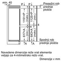 Vgradni hladilnik z zamrzovalnikom Bosch KIS87AFE0