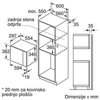 Vgradna mikrovalovna pečica Bosch BFL523MS0