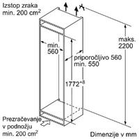 Vgradni hladilnik z zamrzovalnikom Bosch KIV87NSE0