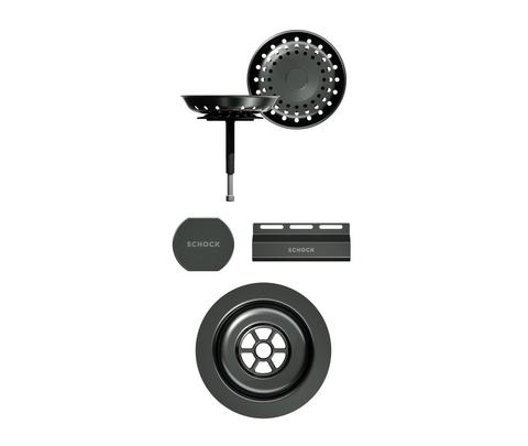 Set izliv, preliv in gumb SCHOCK 400069 Gunmetal brušen