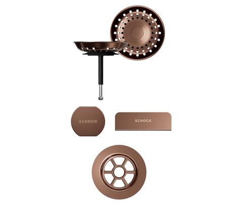 Set izliv, preliv in gumb SCHOCK 400079 Copper brušen
