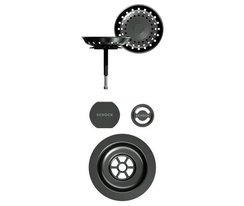 Set izliv, preliv in gumb SCHOCK 400061 Gunmetal brušen