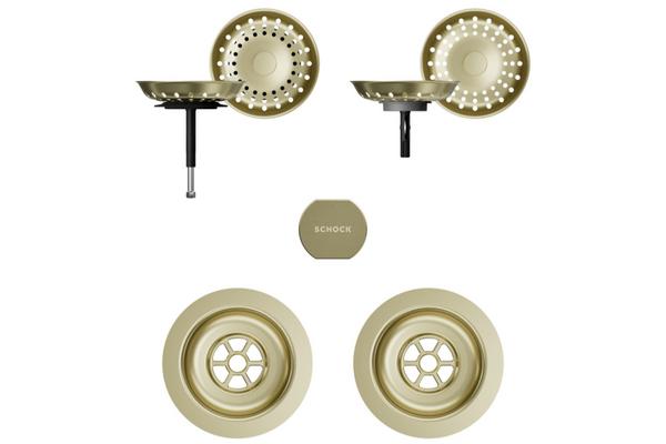 Set izliv, preliv in gumb SCHOCK 400059 White Gold