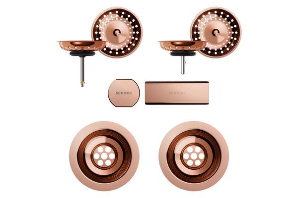 Set izliv, preliv in gumb SCHOCK 400067 Copper