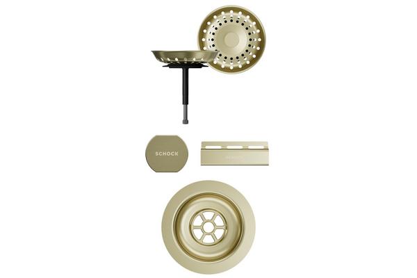 Set izliv, preliv in gumb SCHOCK 400077 White Gold