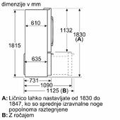 Hladilnik z zamrzovalnikom s francoskimi vrati Bosch KFF96PIEP