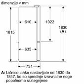 Hladilnik z zamrzovalnikom s francoskimi vrati Bosch KFN96AXEA