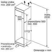 Vgradni hladilnik z zamrzovalnikom Bosch KIS87AFE0