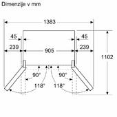 Hladilnik z zamrzovalnikom s francoskimi vrati Bosch KFN96AXEA