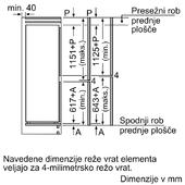 Vgradni hladilnik z zamrzovalnikom Bosch KIS87AFE0