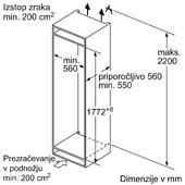 Vgradni hladilnik z zamrzovalnikom Bosch KIV87NSE0